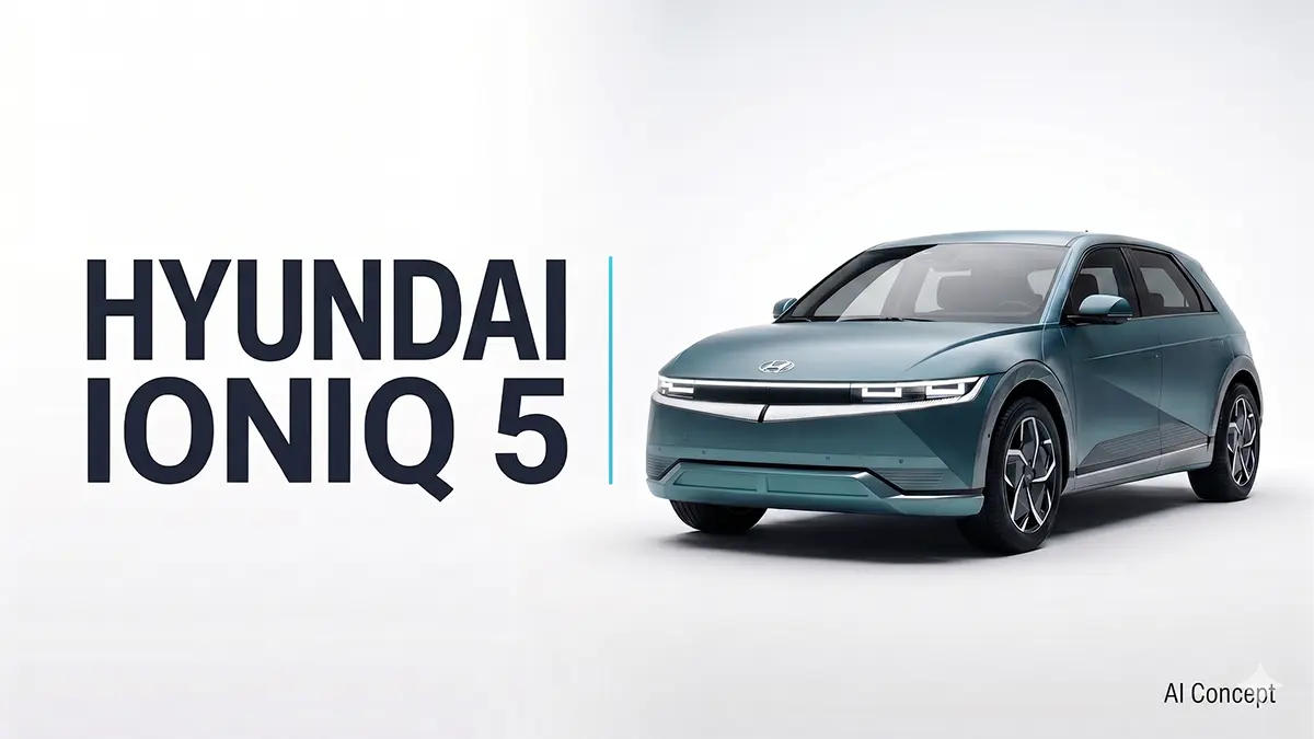Hyundai IONIQ 5 electric SUV with parametric pixel LED light bar and grille-less front design [AI Concept]