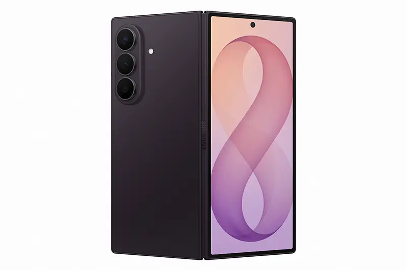 Front-facing view of the Galaxy Fold8 Ultra in unfolded state showing the 8-inch main display powered on